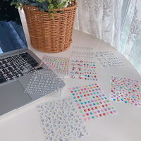 Autocollants en strass colorés et scintillants de style américain haut de gamme - Bestseller transfrontalier pour la décoration de journaux ; Étoile et Lune