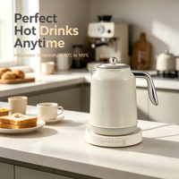 Bouilloire Électrique Sans Fil en Acier Inoxydable 1,7 L SHD1185 avec Protection Contre la Surchauffe 1500W Base Rotative à 360 Degrés et Chauffage Rapide – Vente en Gros