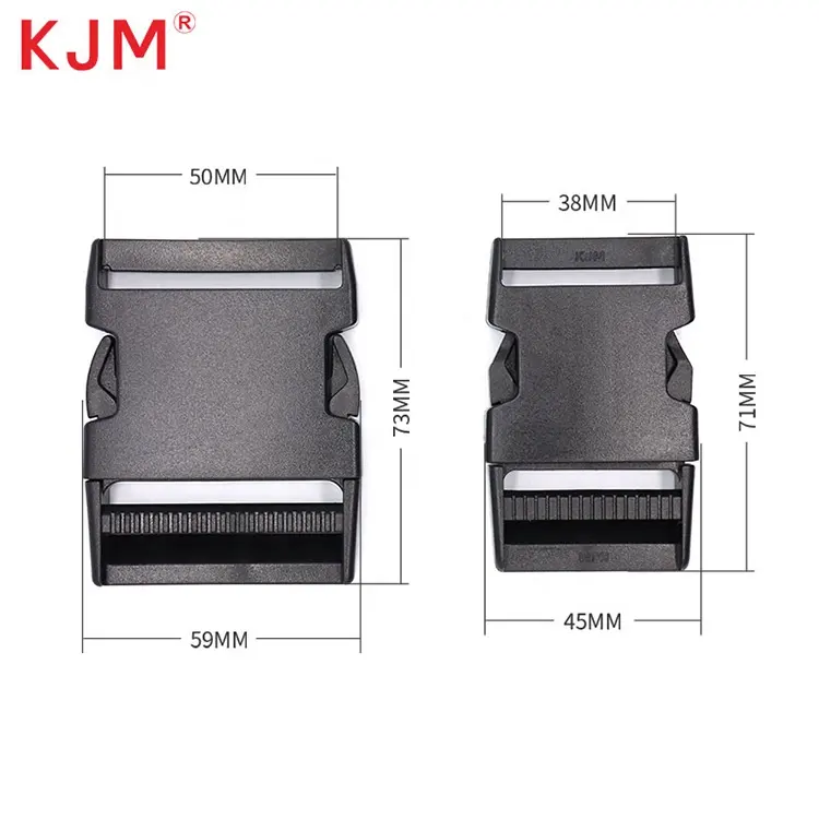KJM OEM 25mm 50mm 안전 벨트 안전 조정 가능한 웨빙 스트랩 버클 가방 벨트 하이킹 백팩 용 퀵 사이드 릴리스 버클