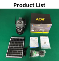 Cámara de Seguridad CCTV para el Hogar, Luz Nocturna Solar, Visión Nocturna a Todo Color AOV, Hieasy, Doble Lente PTZ, 4G LTE, WiFi, IP66, Seguimiento de Movimiento por IA