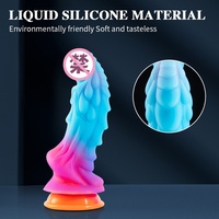 Juguete Sexual para Adultos, Tapón Anal, Masturbador, Silicona Líquida, Pene con Forma, Colorido, Luminoso, Expansor, Pene Falso