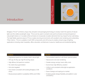 Chip LED COB Bridgelux BXRH-30S0601-A-72 de 12.5mm Cuadrado V4 HD Thrive Array, Luz Blanca Cálida, 3000K, 586lm, 98CRI, Regulable - Product Image 2