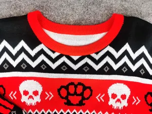 사용자 정의 FNJIA 크리스마스 스웨터 여자의 자카드 인기있는 승무원 목 풀오버 긴 소매 새끼 사슴 니트웨어 못생긴 크리스마스 스웨터