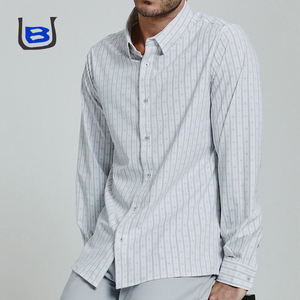 U And B <span class=keywords><strong>เสื้อ</strong></span>เดรสลายทางสำหรับผู้ชาย<span class=keywords><strong>เสื้อ</strong></span>ลำลองมีกระดุมแขนยาวแนวแฟนซีแบบสั่งตัดโลโก้ได้ - Product Image 1