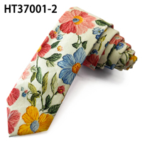 Cravate en coton écologique à motif floral bleu marguerite, design personnalisé, fabricant de cravates pour hommes