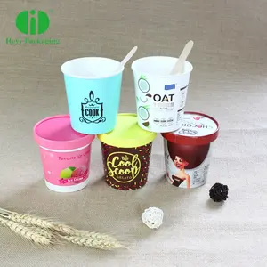 Lon Kem Dùng Một Lần Bình Sữa Chua Cốc Kem PLA Bán Buôn Khác Nhau Có Nắp Đậy Nắp Đậy Bát Kem Giấy Có Nắp Giấy - Product Image 2
