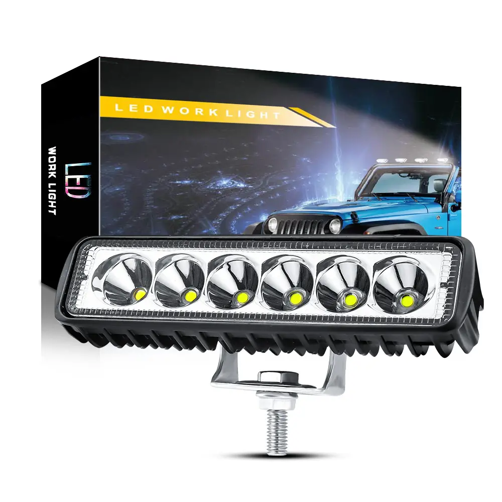 DXZ OEM 자동차 LED 작업 빛 18W 스포트 라이트 운전 안개 램프 SUV 오프로드 eep 트럭 보트 12V 24V 주간 러닝 라이트