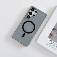 Étui rigide transparent ultra-fin en PC pour Samsung Galaxy A17 S25 Ultra S24 Plus S23 S22 A56, compatible avec la charge sans fil, coque transparente magnétique