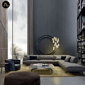 नवीनतम इतालवी हंस पंख डिजाइन सोफे समकालीन कमरे में रहने वाले सोफे सेट - Product Image 3