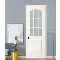 Puerta Moderna Ecológica de Madera Maciza Insonorizada para Dormitorio y Baño, Panel de Cristal de Carbono con Acabado sin Pintura, para Villa, Hotel, Vestíbulo