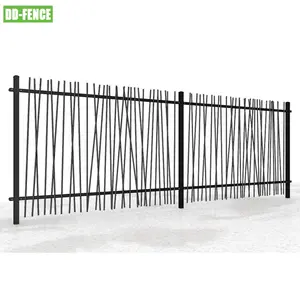 Desain klasik Metal pagar taman luar ruangan tidak ada karat seperti bambu berantakan Bar baja vertikal pagar aluminium