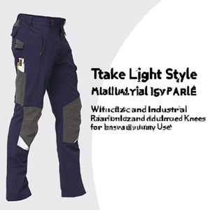 Pantalon de travail industriel léger pour homme TTAKE, en polyester, résistant à l'abrasion, avec plusieurs poches, genoux renforcés, usage intensif - Product Image 2