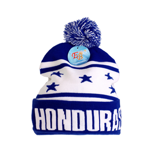 Bonnet en tricot Eb Honduras bleu et blanc avec pompon, unisexe, pour adulte, décontracté, hiver, 56-58 cm - Product Image 1