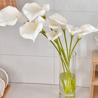 Lys Calla artificiels à longue tige en EVA, effet toucher réel, pour la décoration de table à la maison, les mariages et les accessoires photo floraux
