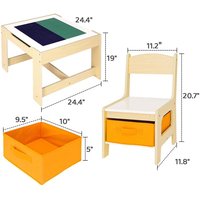 Ensemble de table et chaises pour tout-petits en bois Dessin et lecture Table et chaises pour enfants avec rangement