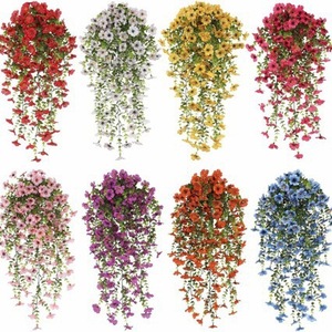 ดอกไม้ประดิษฐ์ Xiaoyu Floral Art แบบแขวน พลาสติก ตกแต่งสวนภายนอก กิ่งเดี่ยว สีม่วง 45 เมช - Product Image 1