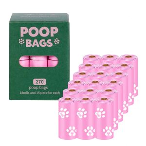New Large Thick Pink Eco Friendly <b>Compostable</b> Corn Starch Pop Biodegradable Poo Waste Garbage Bags Pet Dog Poop Bag - Product Image 1
