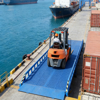 Ramp Portabel Mobile 12 Ton, Tinggi Dapat Disesuaikan 1,8m, Ramp Akses Forklift untuk Kontainer