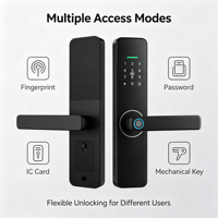 Serrure Intelligente Wi-Fi IP Anti-Espionnage en Alliage de Zinc Personnalisable en Usine avec Code, Compatible Portes en Bois pour Appartements et Hôtels