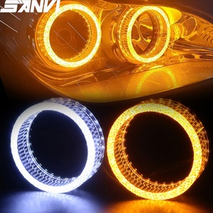 Factory Car Accessories I5O Glory 3 Inch 2.5 Inch White/yellow/colorful Led Angel Eyes Covers Shrouds for Projector Len - Product Image 1