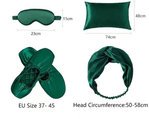 Ensemble de 4 pièces Mulberry Gift pour la maison, comprenant une taie d'oreiller, un bandeau de sommeil en soie et un masque de nuit enveloppant - Product Image 2