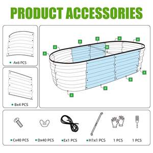 Boîte de <span class=keywords><strong>jardinière</strong></span> en acier portable de haute qualité grands lits de jardin surélevés ovales galvanisés extérieurs pour une utilisation intérieure/extérieure pour les légumes - Product Image 5