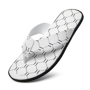 Sandalias Casuales de Verano con Diseño Geométrico Blanco, Punta Abierta, Deslizables, Suela de EVA Antideslizante, Parte Superior de PU - Product Image 4