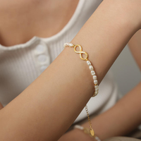 Bracelet de perles d'eau douce pour femme, best-seller, avec pendentif symbole infini incrusté de zircon
