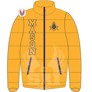 Chaqueta de burbujas Masonic Master Mason, chaqueta acolchada hecha a medida |   Chaqueta Acolchada con Logotipo Bordado Personalizado de la Francmasonería para Hombre - Product Image 6