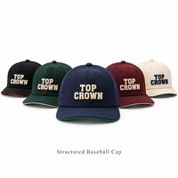 Casquette de baseball décontractée streetwear OEM ODM haut de gamme à six panneaux avec logo brodé en relief, visière incurvée et fermeture arrière réglable
