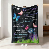 Couverture en flanelle polaire super douce avec citation inspirante sur le thème du tournesol et des papillons, 100% polyester, impression personnalisée, couverture chaude