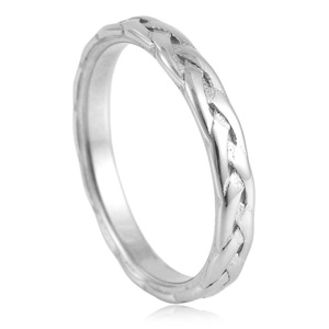 Titanium Steel Braided <b>Ring</b> Retro <b>Silver</b> Unisex Fashion <b>Ring</b> 30005 - Product Image 1