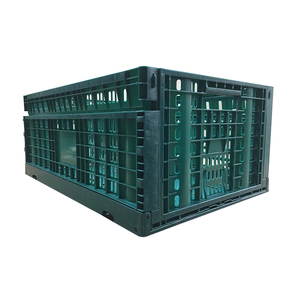 Agriculture vegetables fruit sea food Vented Mesh logistics turnover box Plastic Folding storage basket foldable Crates