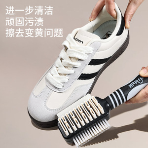 Cepillo para zapatos de pelo de caballo de doble cara para limpiar zapatos deportivos de gamuza y lona - Product Image 1