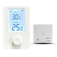 Kit de thermostat de chauffage sans fil RF TELIN AC8018RF, cadran rotatif, programmable 5/2 et 7 jours, AC 220-230V 10A pour chaudière à gaz