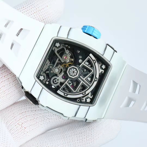 Luxury Men's Automatic Mechanical <b>Watch</b> Ceramic <b>Case</b> White Silicone Strap Waterproof Casual Business Wristwatch OEM - Product Image 4