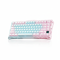 Nuevo Teclado Inalámbrico para Juegos GravaStar Mercury K1 Lite 75%, Teclas Transparentes Crystal Aurora, Gasket, Hot Swap, Tri-Modo, Retroiluminación RGB para PC
