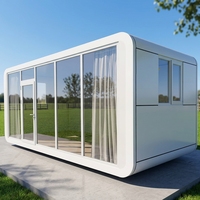 Maison Capsule Apple Préfabriquée Moderne et Mobile à Installation Rapide, 20 pieds, 40 pieds, pour Bureau, Hôtel, Appartement