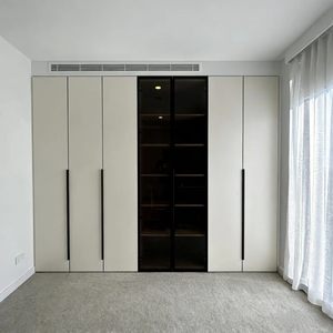 Armario Moderno y Ecológico BALOM, Diseño Elegante sin Manijas con Panel de Vidrio para Dormitorio y <span class=keywords><strong>Apartamento</strong></span> - Product Image 1