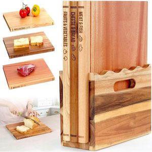 Ensemble de planches à découper en forme de livre en bois, 3 pièces, blocs de découpe multifonctionnels pour la cuisine, pour la viande, le fromage, les légumes - Product Image 1