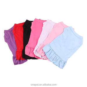 <b>Teddy</b> Cat Dog Clothes Sleeveless Solid Plain Pet Puppy T Shirt Skirt Breathable Summer Dress XS-3XL - Product Image 1
