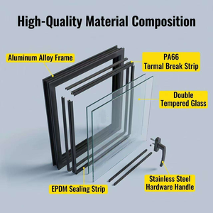 Fenêtres coulissantes en <span class=keywords><strong>PVC</strong></span>, design moderne, <span class=keywords><strong>double</strong></span> <span class=keywords><strong>vitrage</strong></span> UPVC - Product Image 4
