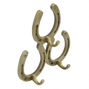 Brass Antique Cloths <b>Hanger</b> Towel <b>Key</b> Hooks Hot Selling Equestrian Style Hooks Plaque Aluminium Horse Shoe Hook home Decor Item - Product Image 1