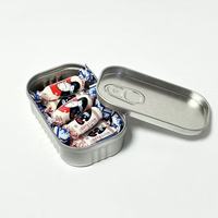 Petite boîte en fer blanc avec anneau de traction, rectangulaire, facile à ouvrir, réutilisable, style sardine
