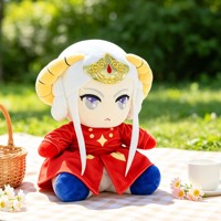 Peluche Anime Kawaii Personnalisée Assise, Jouet en Peluche de Dessin Animé Personnalisé avec Coiffure Détaillée pour les Fans de Jeux, Peluche Personnalisée
