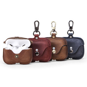 Étui de protection vintage en cuir pour AirPods Pro, coque antichoc avec porte-clés pour AirPods Pro - Product Image 4
