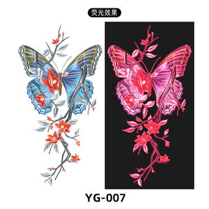 Autocollants de <span class=keywords><strong>tatouage</strong></span> fluorescents rouges durables et imperméables à l'eau <span class=keywords><strong>Tatouage</strong></span> temporaire du corps des hommes et des femmes d'usine pour l'application du bras - Product Image 4