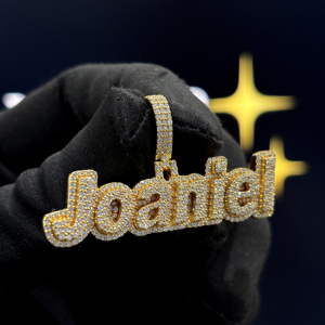 Collar con Nombre Personalizado en Letras Bloqueadas, Chapado en Oro, con Diamantes, Estilo Hip Hop, para Hombres y Mujeres - Product Image 5