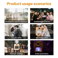 Photomaton DSLR avec trépied en bois grainé de 15,6 pouces avec panneau miroir magique pour selfies et photomaton de fête