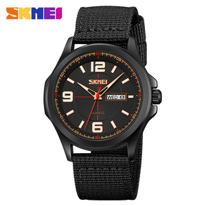 Skmei Men's Quartz Watch Black Nylon Strap Luminous Waterproof Date Week Display Diver Style Analog Wristwatch - Product Image 5